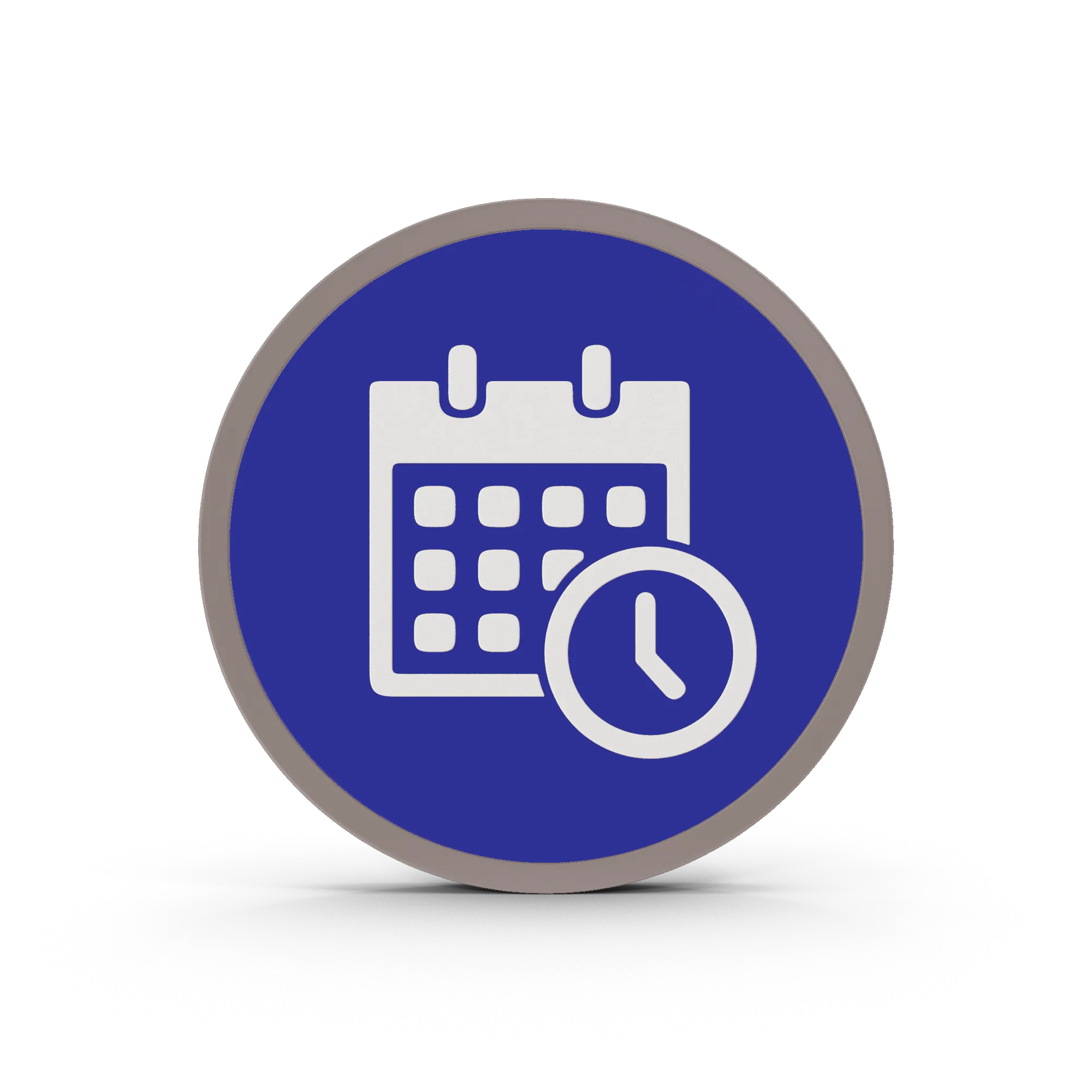 Icono de rapidez con un calendario y un reloj, simbolizando una agenda.